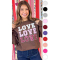 Ombre Sequin Love Valentines Graphic Sweatshirt