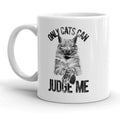 Only Cats Can Judge Me Mug Funny Pet Kitty Coffee Cup - 11oz Funny Coffee Mugs Ceramic Printed Drinkware Cup