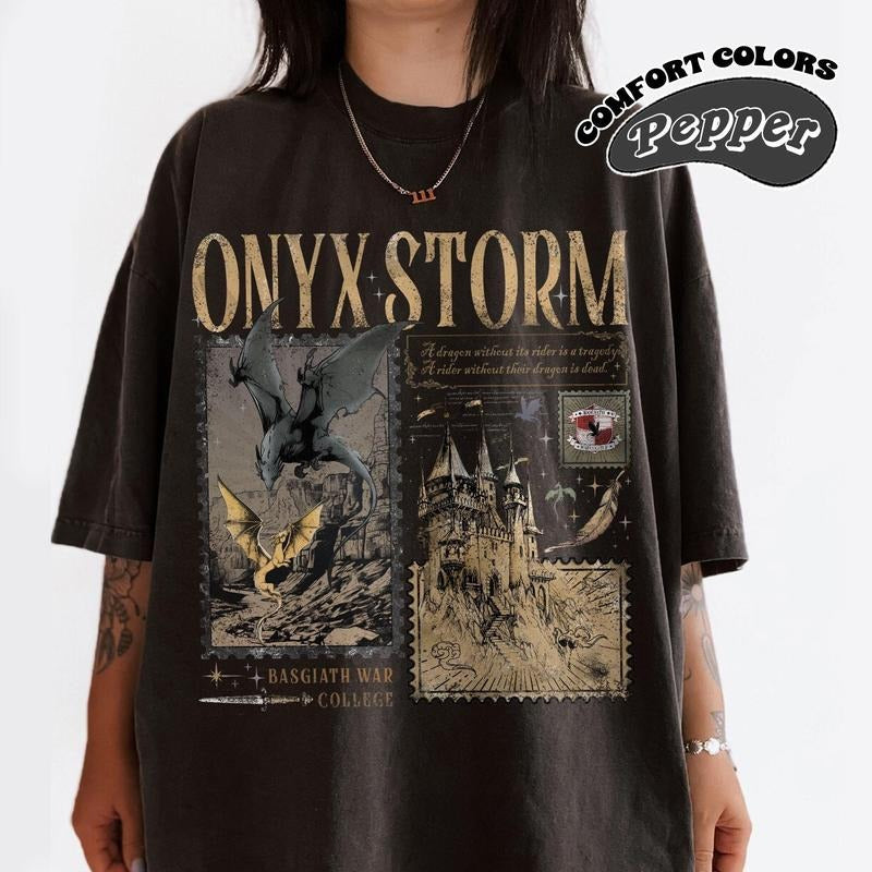 Onyx Storm T-Shirt | Fourth Wing Series Shirt | Dragon Rider | Bookish Tee Gift For Book Lover | Fantasy Book