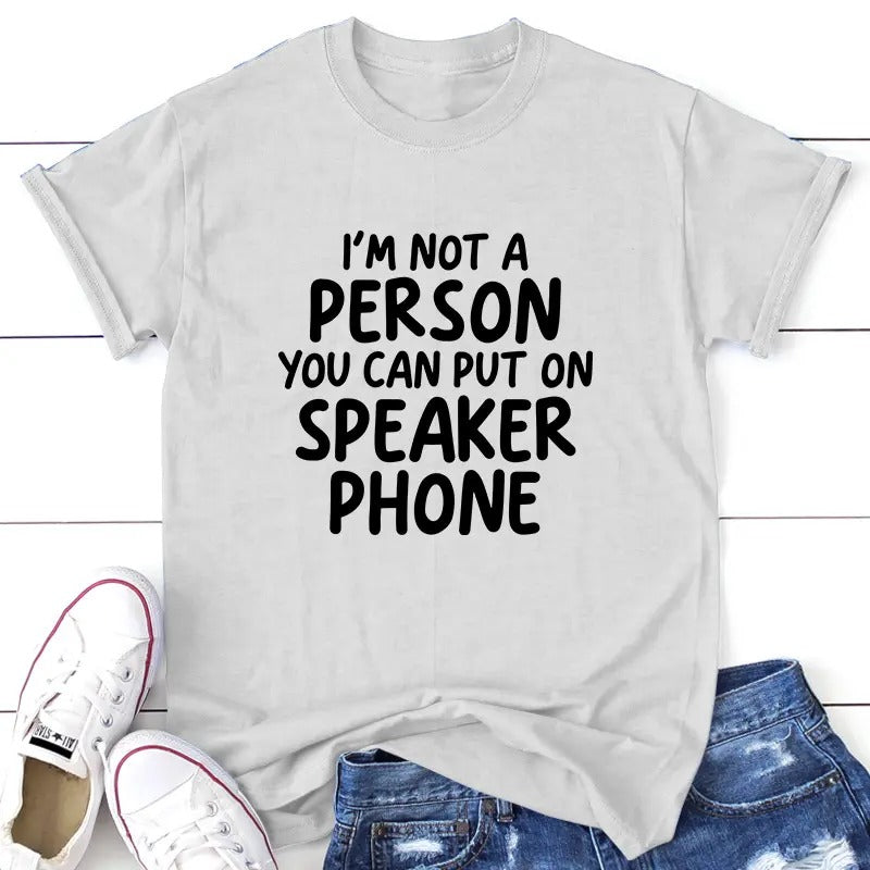 Speaker Phone Apparel, Proudly Printed In The USA, Tee, Gray / White / Blue / Orange, #sassy #cute
