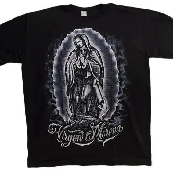 Our Lady Of Guadalupe Virgin Mary Virgen Morena T-shirt Graphic Tee Tops Underwear Crewneck Menswear Tshirt Streetwear
