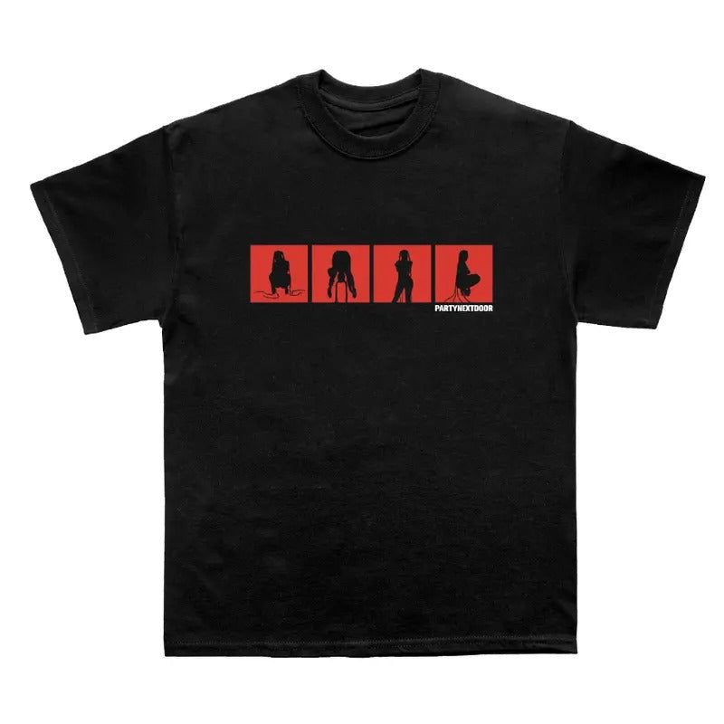 PARTYNEXTDOOR 4 Black Logo T-shirt Classic Cotton