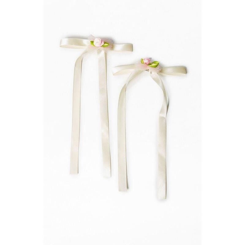 PacSun Women's 2 Pack Satin Rosette Bow Barrettes