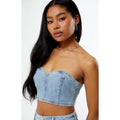 PacSun Women's Glitter Frost Denim Tube Top