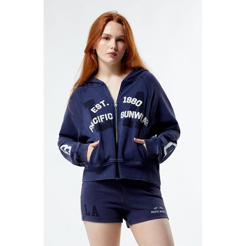 PacSun Women's LA Raglan Zip Up Hoodie