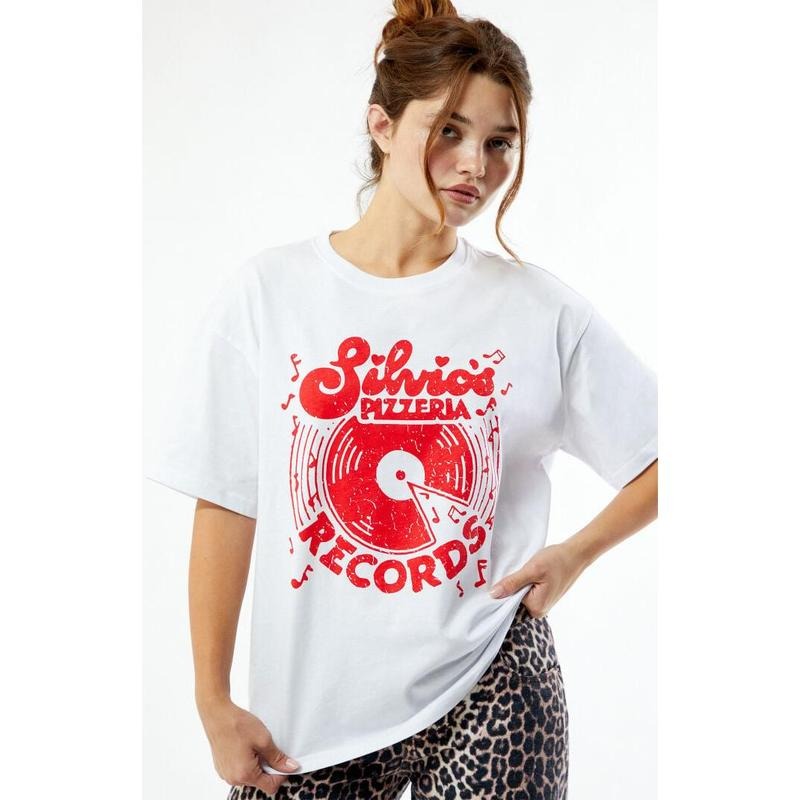 PacSun Women's Silvio's Pizza Records Oversized T-Shirt