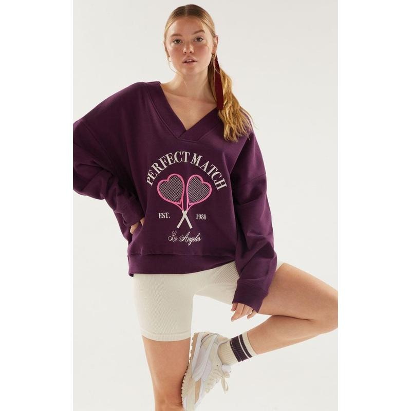 PacSun Women's Valentine V-Neck Sweatshirt