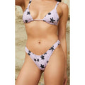 Pacsun Women's Black & Purple Floral Erica High Cut Bikini Bottom