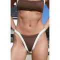 Pacsun Women's Brown Belt Buckle High Cut Bikini Bottom