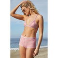 Pacsun Women's Striped Demi Ribbed Triangle Bikini Top