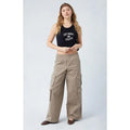 Pacsun Women's Taupe Draped Low Rise Wide Leg Cargo Pants