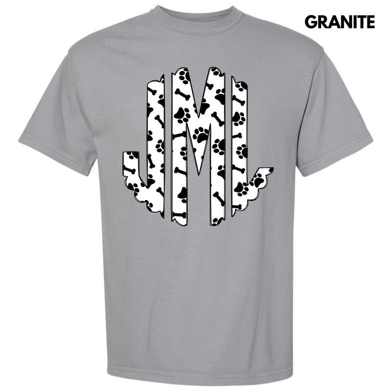 Paws & Bones Monogram Comfort Colors T-Shirt 'NLB'