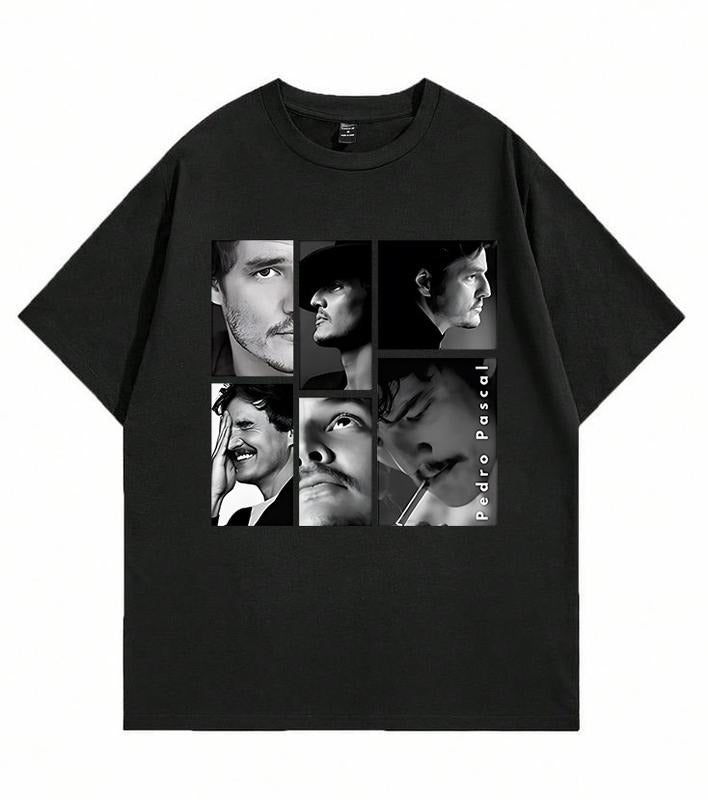 Pedro Pascal T-shirt Graphic T-shirt - Casual Style, Plain Design, Ideal for Everyday Wear Cotton Fabric