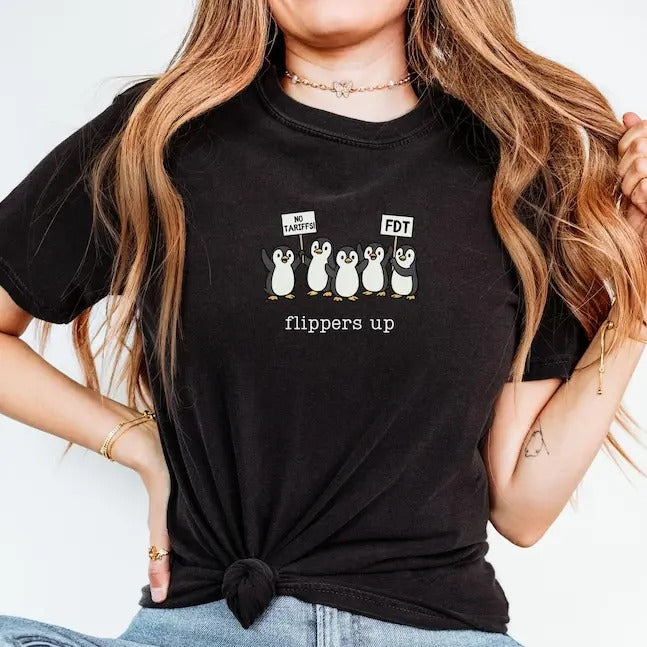 Penguins Against Tariffs Resist  Shirt, FDT  Inflation Tee