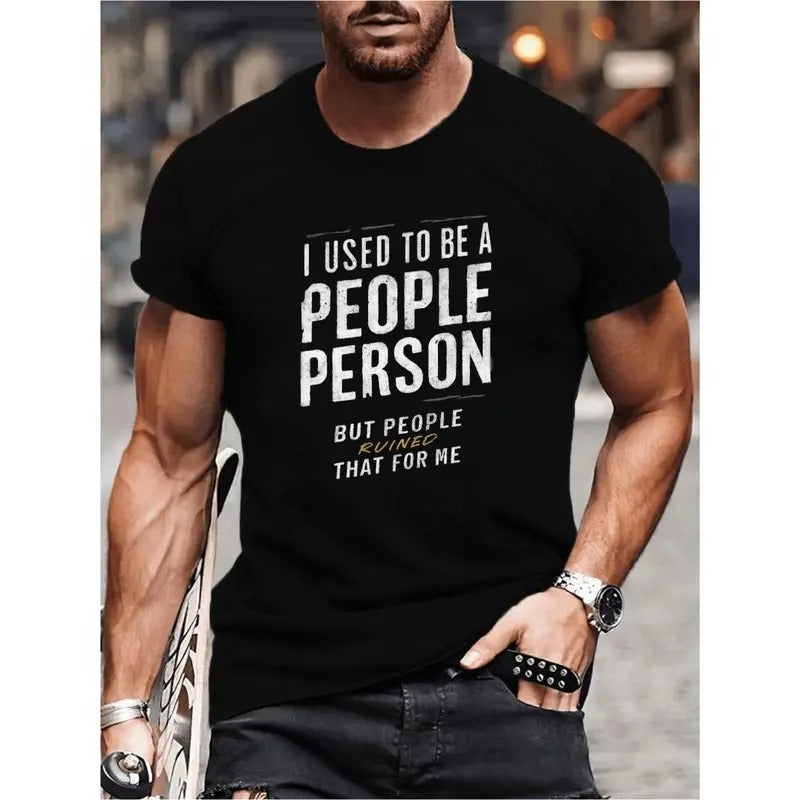 People ruin fitted men's T-shirts, don't fade after washing, absorb sweat and move freely Made in USA