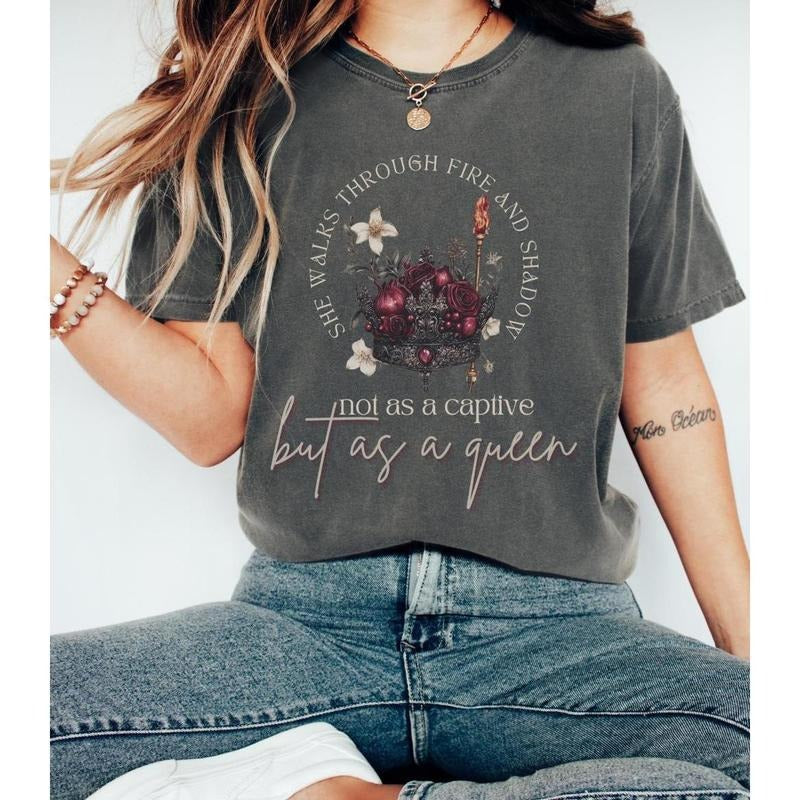 Persephone Shirt Pomegranate Hades Greek Goddess Dress Gods Mythology Literature Shirt Leftist Shirt Female Gaze Petrify the