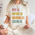 Personalized Mom Grandma Shirt, Mother's Day Shirt, Wife Mother Grandma Legend Shirt, Grandmother Custom Dates, Funny Mom Birthday Gift for women