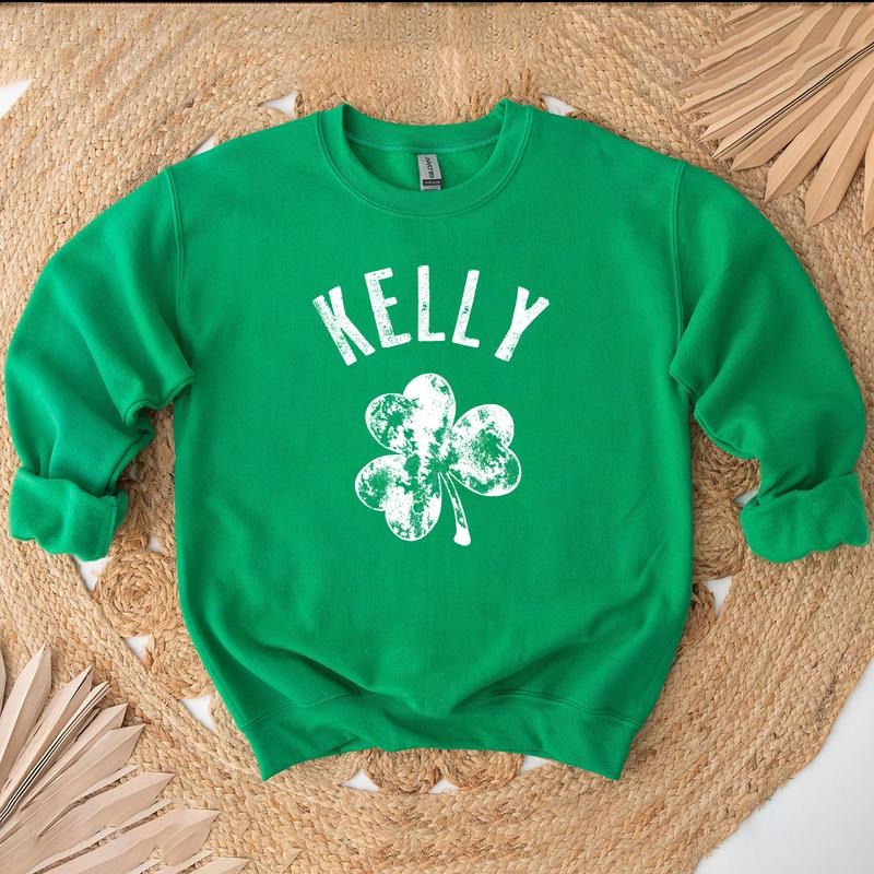 Personalized Name St Patricks Day Crewneck Sweatshirt, Hoodie, T-shirt, St. Patrick's Day Gifts