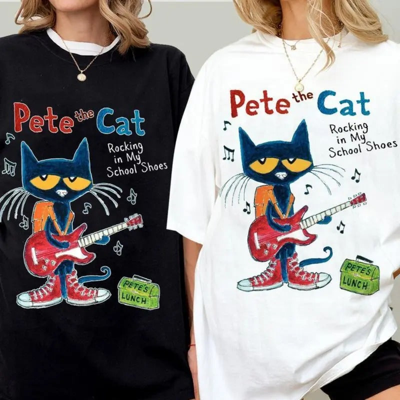 Pete The Cat Rocking In My School Shoes Shirt - Childhood Memories Shirt - Gift For BoyFriends - Gift For HerFriends - Menswear Womenswear Streetwear