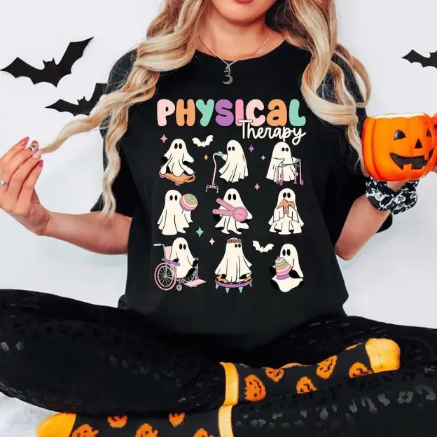 Physical Therapy Shirt, PT Ghosts Shirt, Halloween Physical Therapist Shirt, Spooky PT Shirt, PT Pta Shirt, Doctor Physical Therapist Shirt