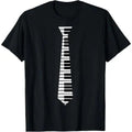 Piano Neck Tie Funny Humorous Keyboard Music Player Fun Gift T-Shirt Made in USA