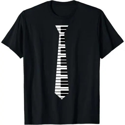 Piano Neck Tie Funny Humorous Keyboard Music Player Fun Gift T-Shirt Made in USA