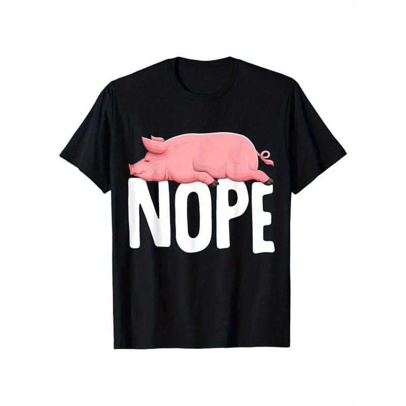 Pig Print, Men's Cotton T-shirt, Graphic Tee Men's Outdoor Clothes, Men's Clothing, Casual Short Sleeve Crew Neck T-shirt, Tops For Men, Gift For Men made in usastyle{n002}3