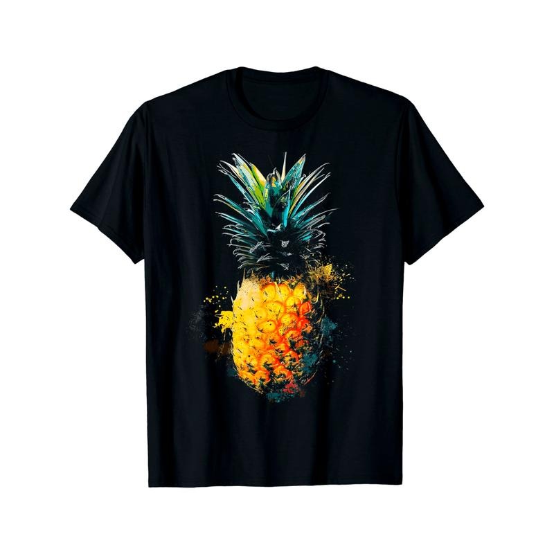 Pineapple Abstract Art Graphic Painting Motif Pineapple T-Shirt made in usa