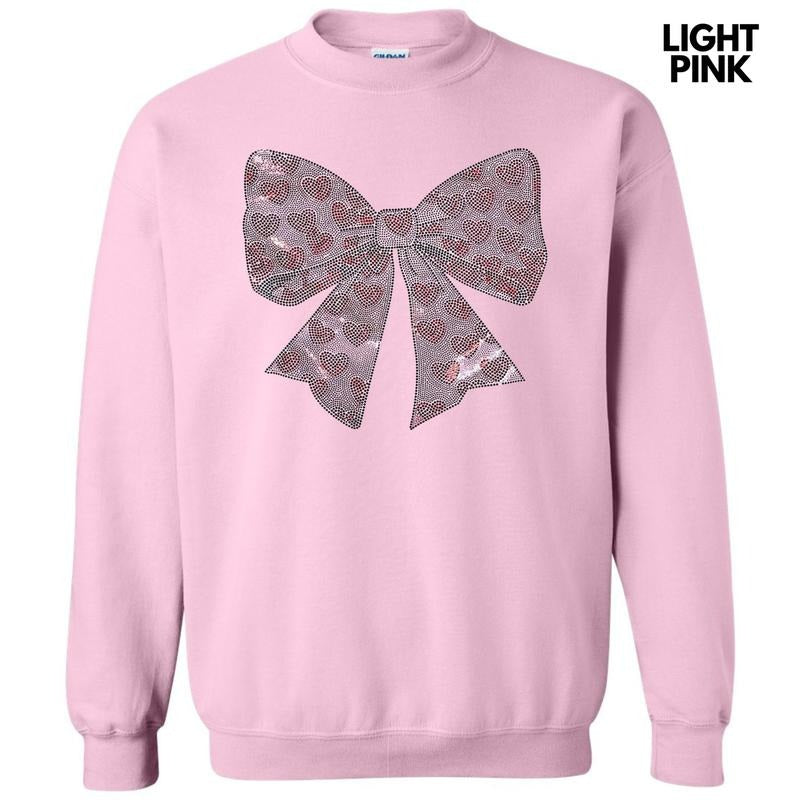 Pink Bow With Hearts SPANGLE Sweatshirt