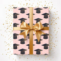 Pink Graduation Cap Wrapping Paper