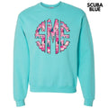 Pink Winter Holiday Monogram Sweatshirt 'NLB'
