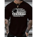 Plus Size Tee, 'Football' Graphic Men's Casual T-Shirt Short Sleeve Versatile Loose Summer Tops For Street Daily Made in USA