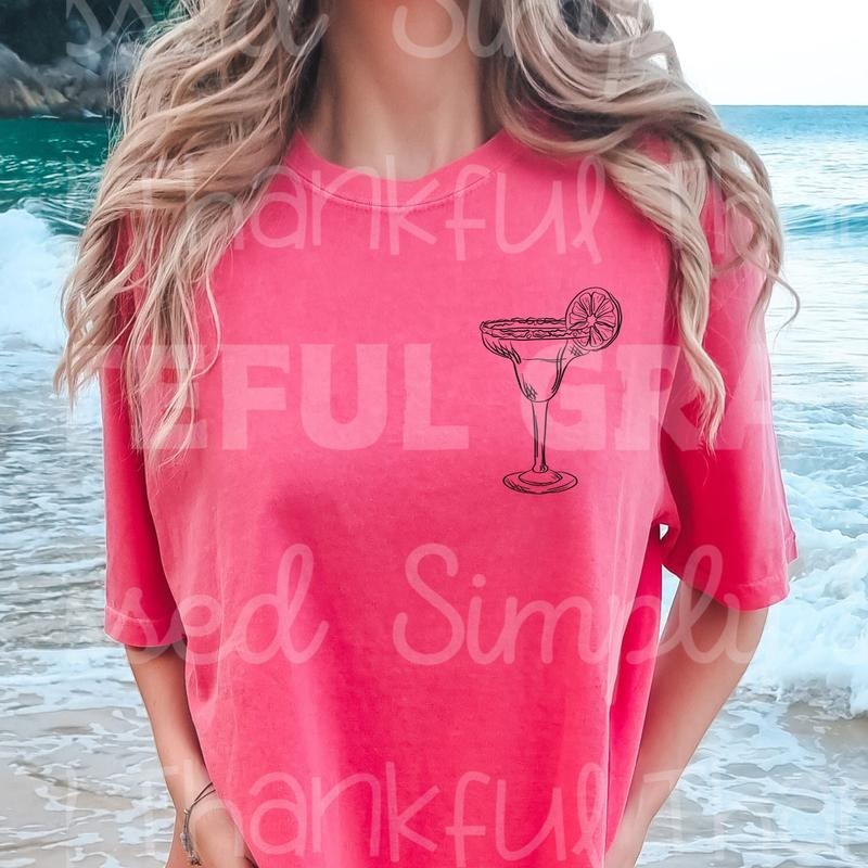 Margarita Sippin' W/ Pocket Patch DTF Transfers - THIS IS NOT A SHIRT