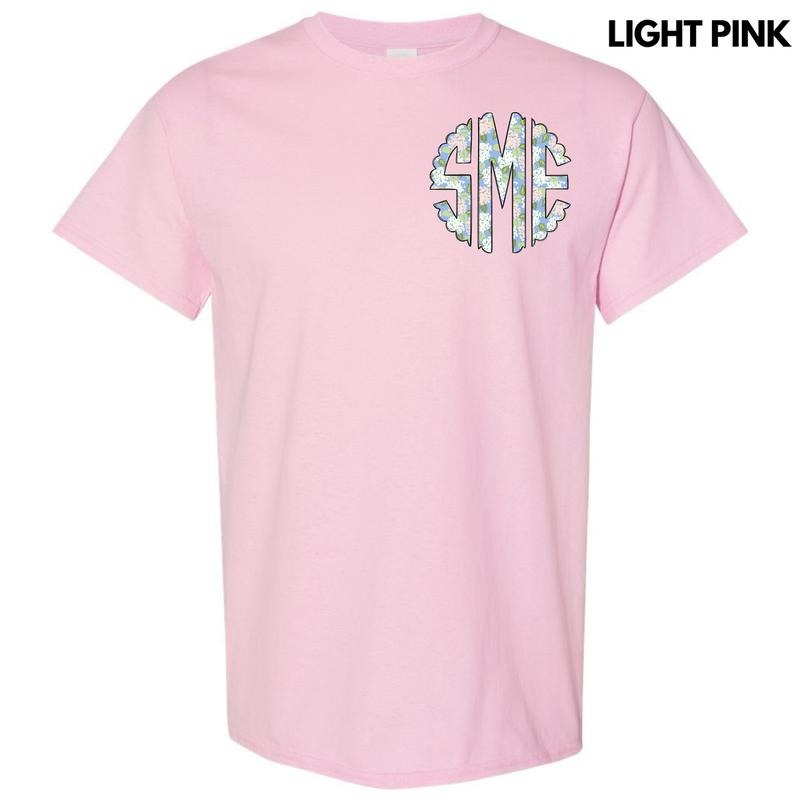 Pocket Size - Proper Floral Monogram Gildan Short Sleeve T-Shirt 'NLB'