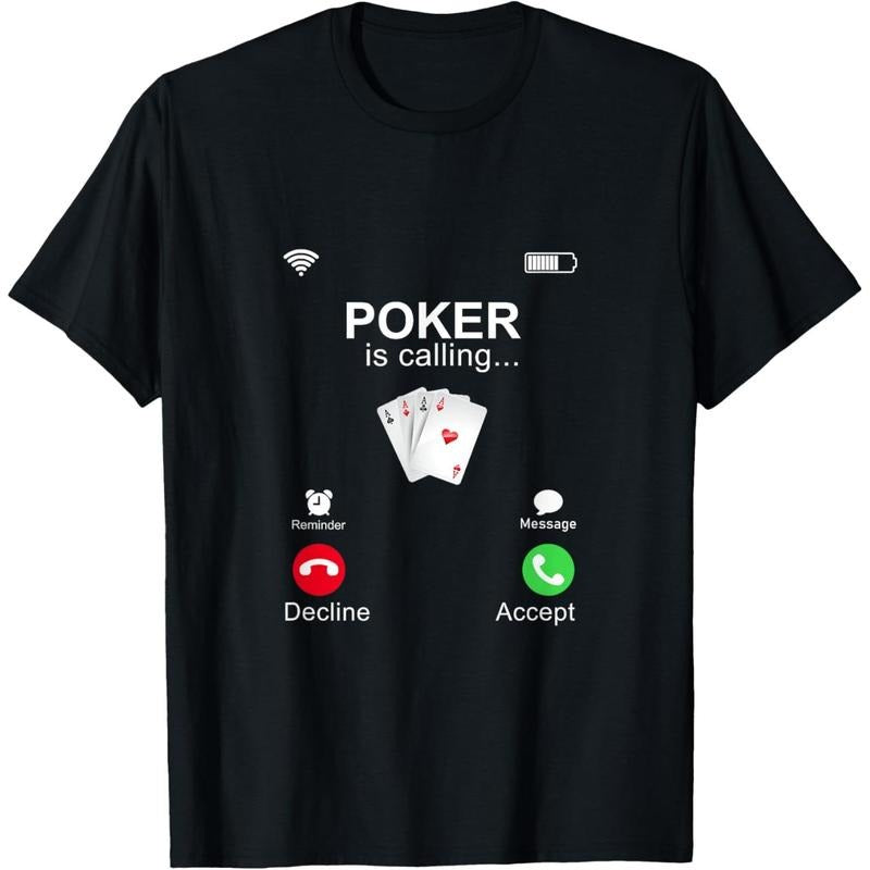 Poker Is Calling Phone Design - Funny Poker T-Shirt made in usa