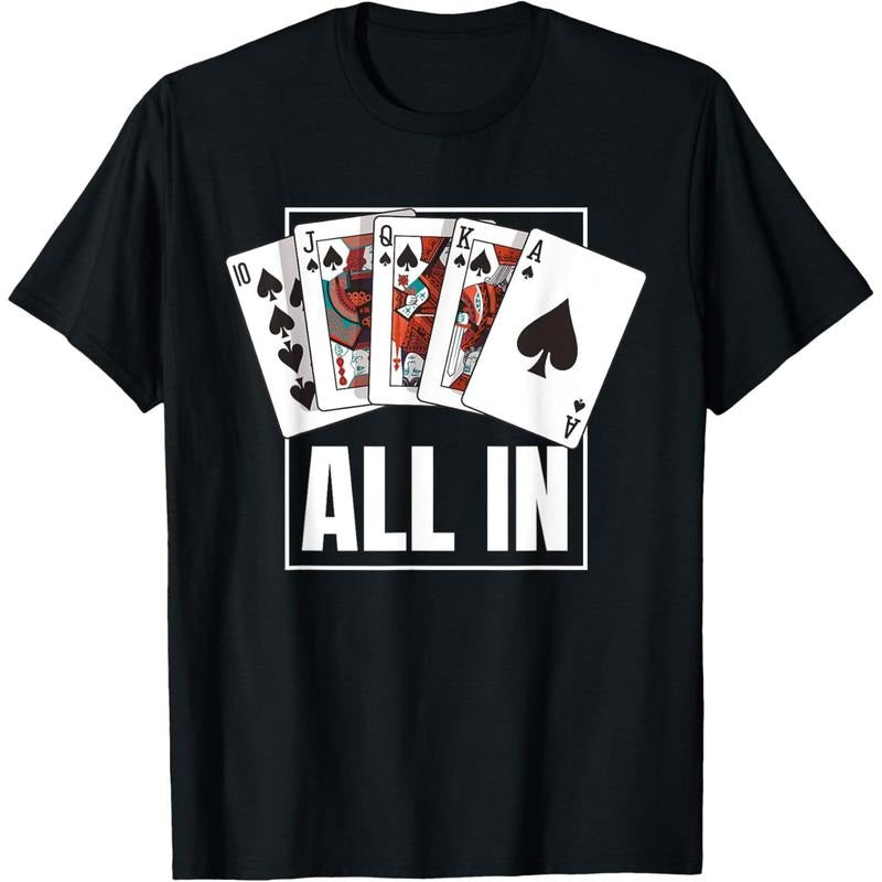 Poker Shirt Royal Flush All in Player Texas Holdem T-Shirt made in usa