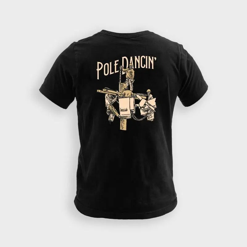 Pole Dancin' Double Side Shirt, Lineman T-Shirt, Skeleton Journeyman, Lineman Humor T-shirt, Funny Gift For Electrician