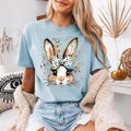 Polka Dot Bow Bunny Shirt, Easter Religious Women's Tee, Spring Bunny Casual Top, Coquette Bunny Tee, Gift for Her
