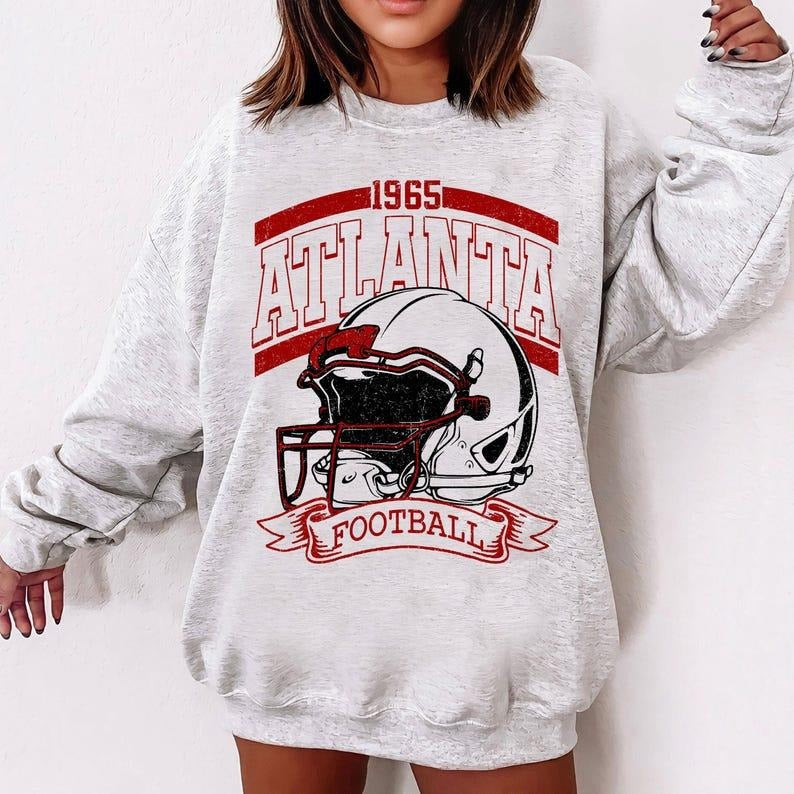 Vintage 90s Style Football Sweatshirt For Men, Classic Fit, Cotton/Polyester Blend, Comfort Casual