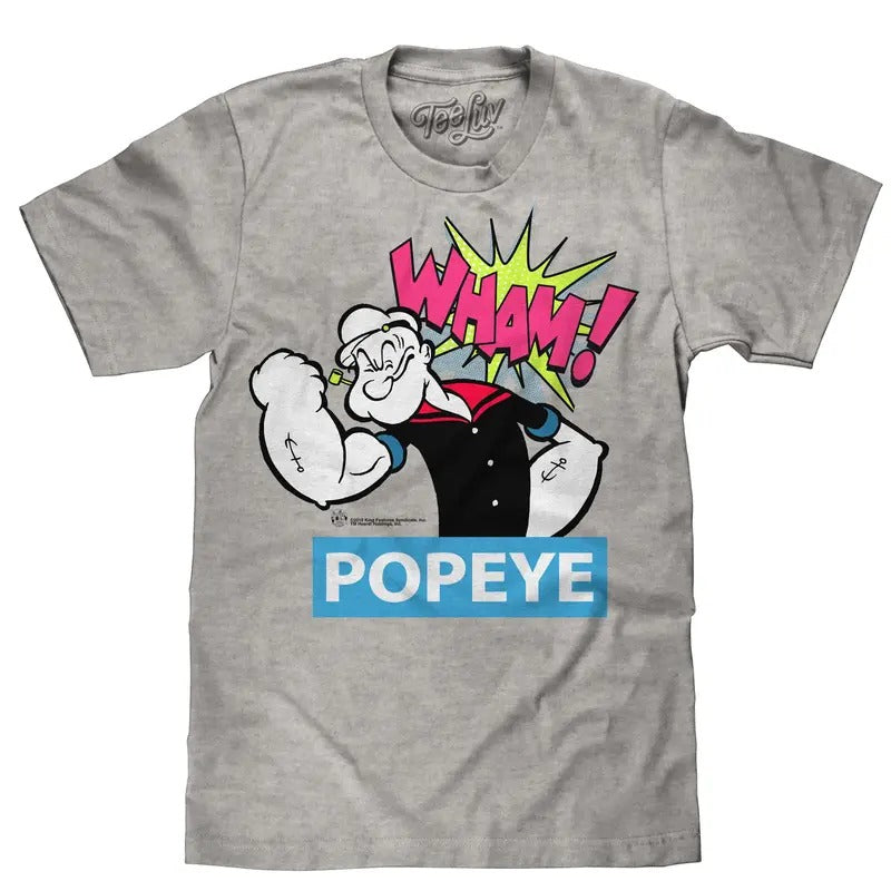 Popeye Big and Tall T-Shirt - Silver Gray