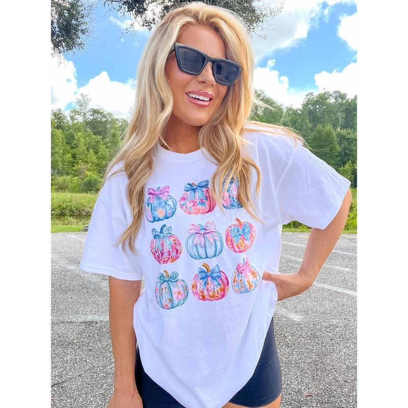 Preppy Pumpkin Graphic Top