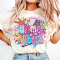 Preppy Summer Vibes Retro Beach Hello Checkered Trendy Brushstroke T-Shirt
