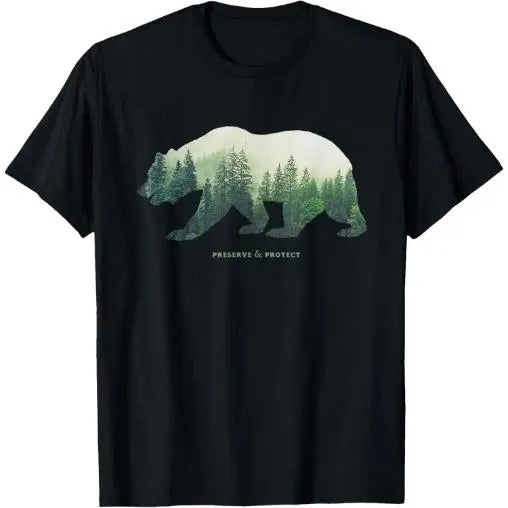 Preserve & Protect T-Shirt Vintage National Park Bear Shirt Made in USA