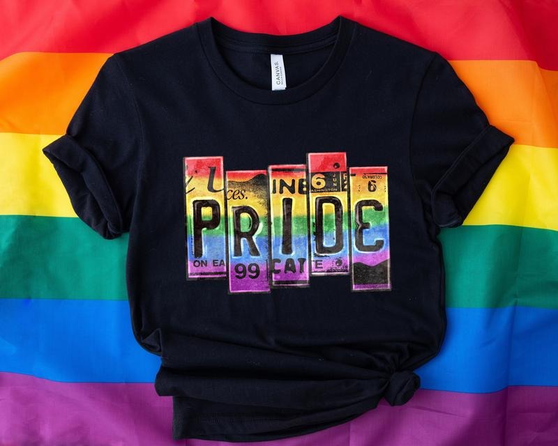 Pride License Plate Word T Shirt Hoodie Sweater Pride Shirt Plate Pride Shirt Love Is Love Shirt Gay Shirt LGBTq Shirt Gay Rights Shirt Equality Shirt