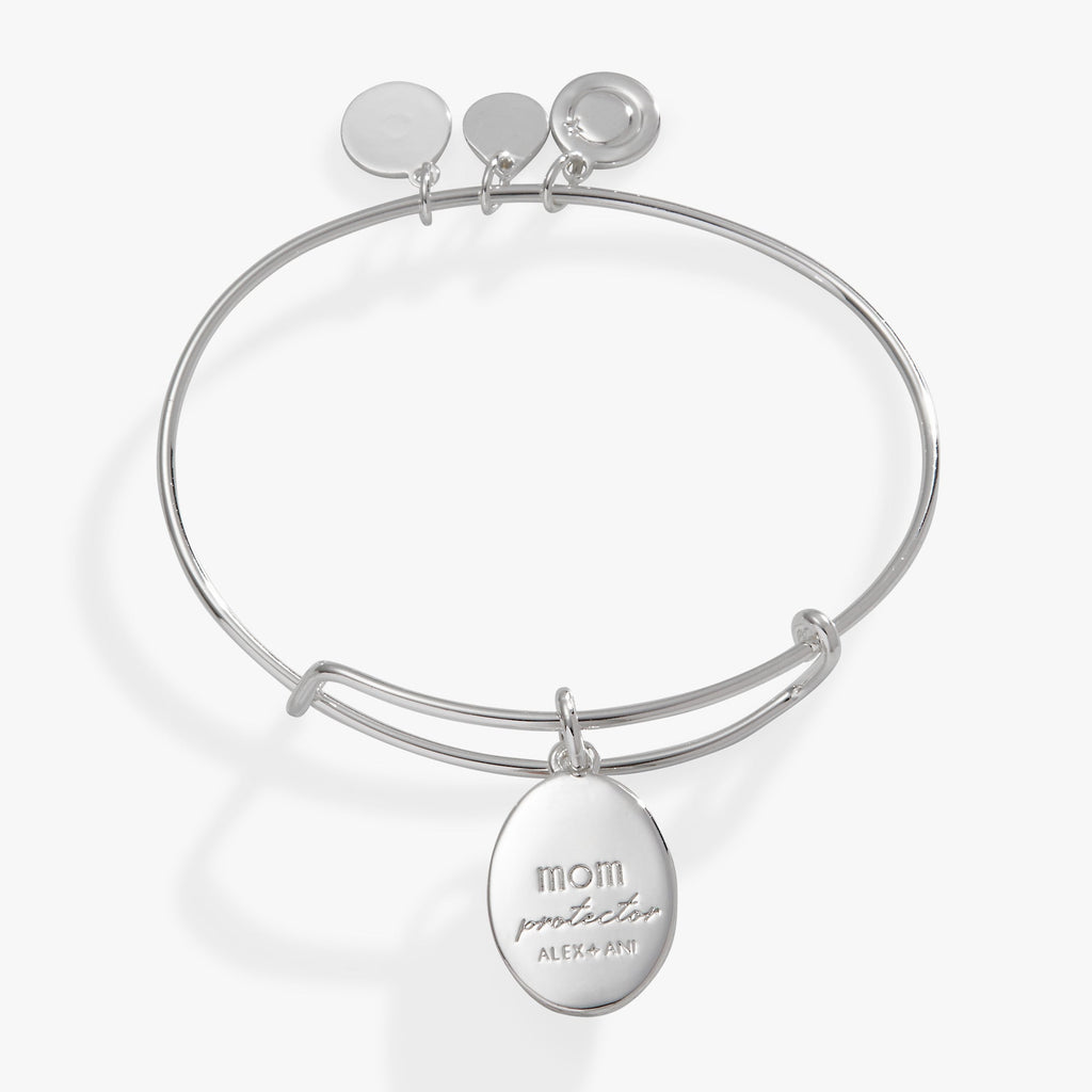 Printed Flower 'Mom' Charm Bangle