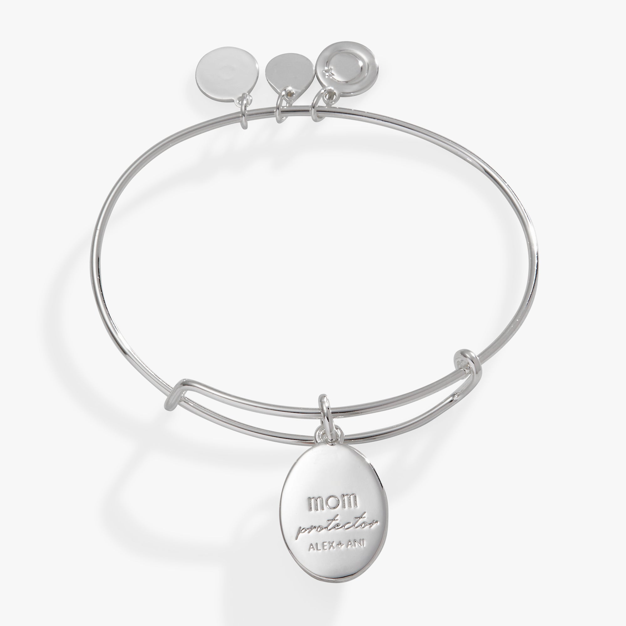 Printed Flower 'Mom' Charm Bangle