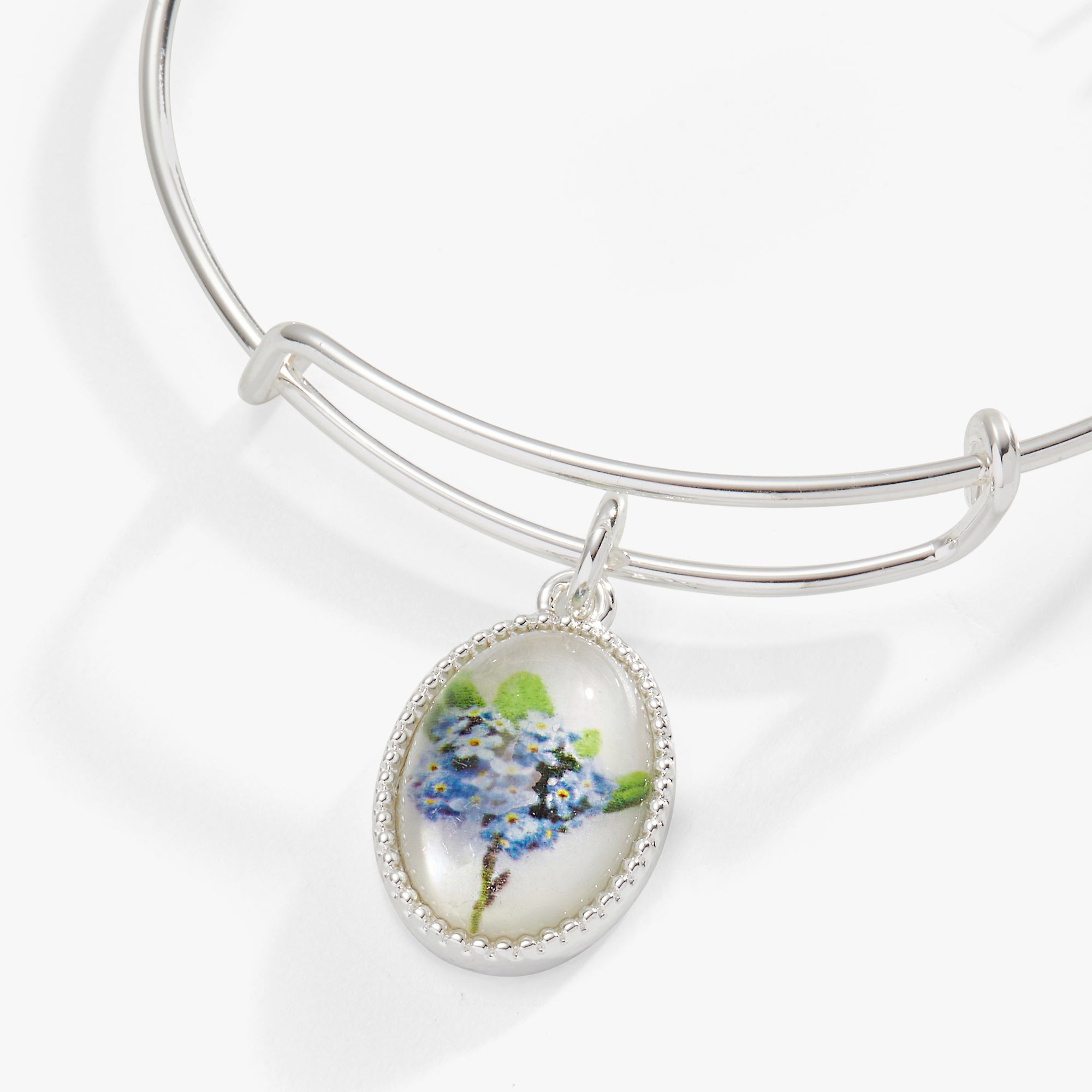 Printed Flower Remembrance Charm Bangle