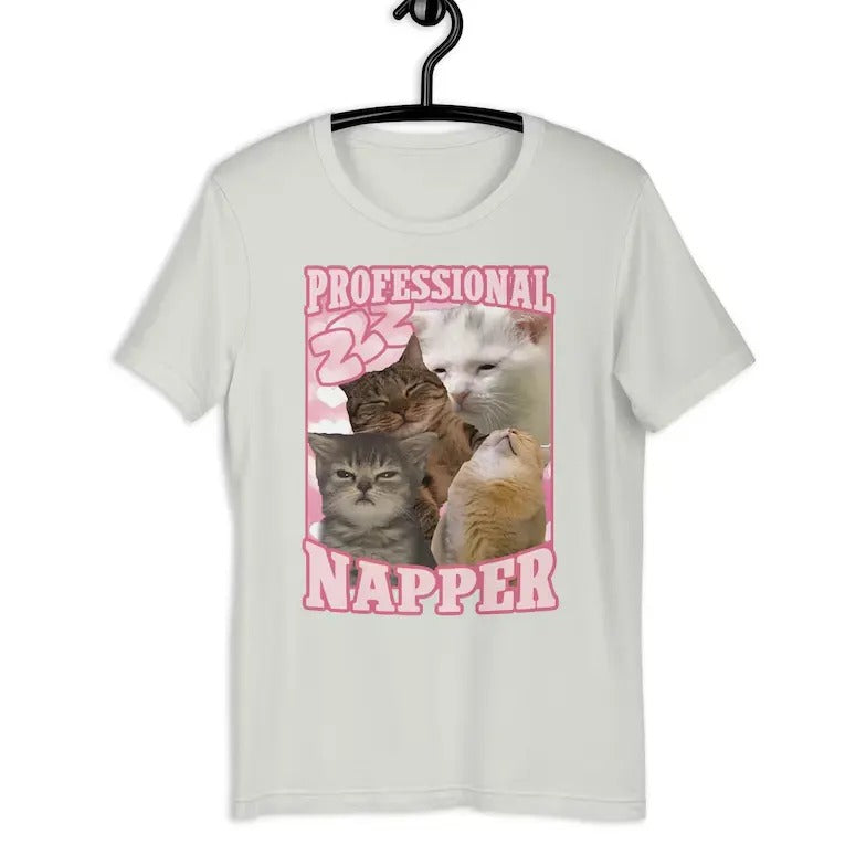 Professional Napper Funny Cat Meme T-shirt, Goofy Ahh Tshirt, Sleeping T-shirt