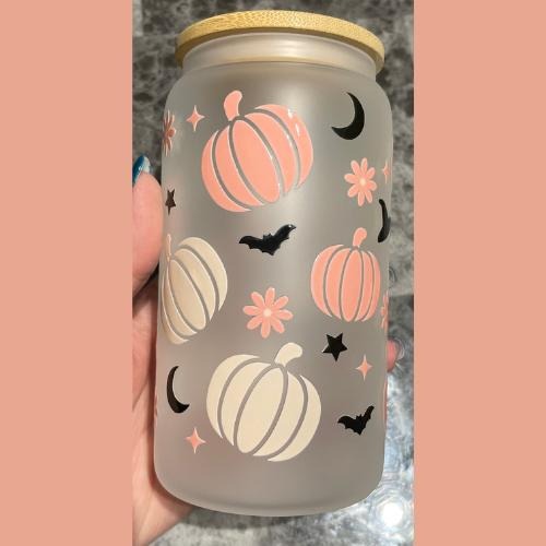 Pumkins & Bats Libby Glass