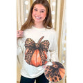 Pumpkin Cheetah Bow Rhinestone Graphic Sweatshirt